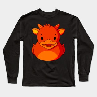 Orange Dragon Rubber Duck Long Sleeve T-Shirt